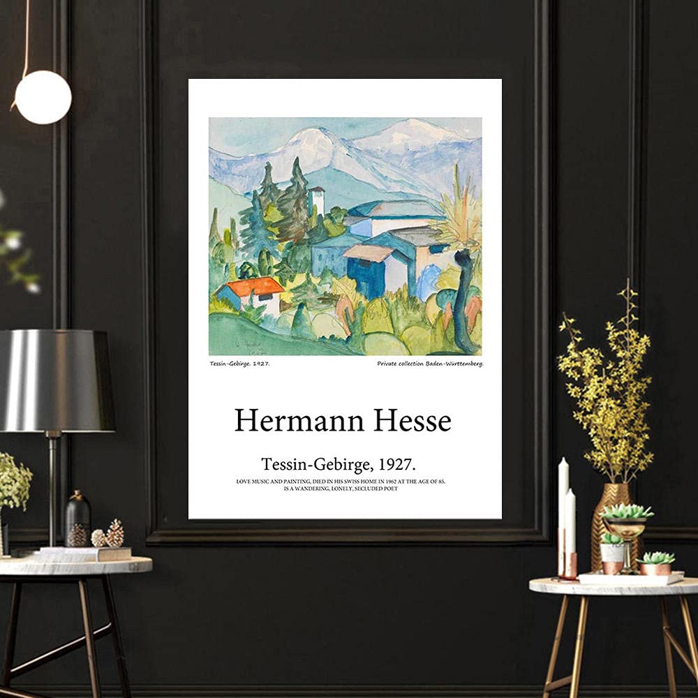 Amazon.co.jp: ヘルマンヘッセ絵画インテリア村自然風景引用ポスター